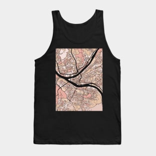 Pittsburgh Map Pattern in Soft Pink Pastels Tank Top